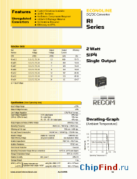 Datasheet RI-0909 manufacturer Recom